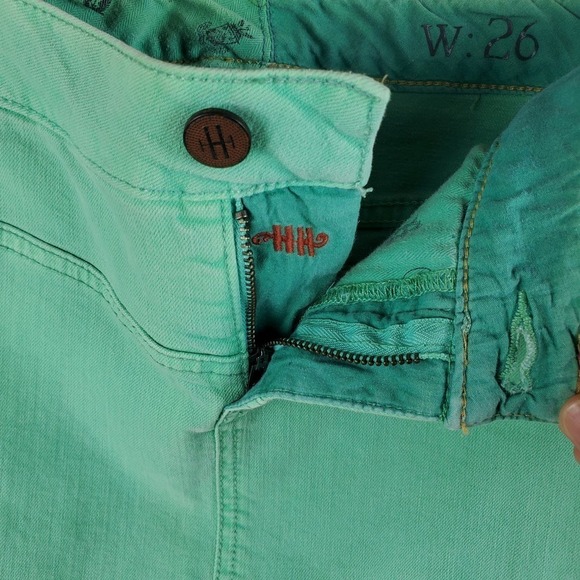 Anthropologie Holding Horses Denim Green Pencil Mini Skirt New Size 26 - Picture 2 of 7